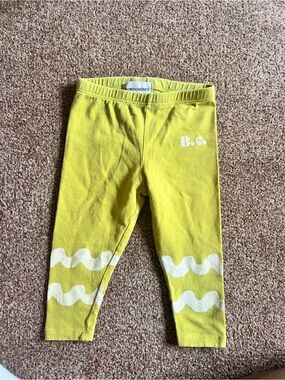Bobo Choses Yellow Kids Leggings with Wave Print